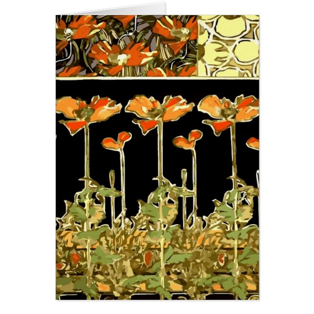 Decoratifs (flores anaranjadas) por Alfonso Mucha (Frente)