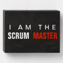 Scrum master woodbox señal para la oficina ágil