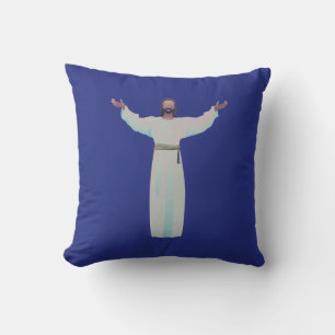Decorativo Abraza a Jesús - cojín en azul oscuro