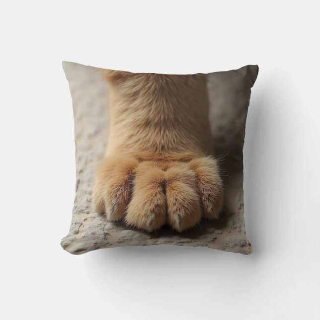 Decorativo adorable cojín de pata de gato (Anverso)