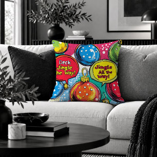 Decorativo Adornos Navideños de Arte Pop Vibrante Cojín Decor