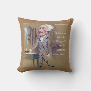 Decorativo Alexander Hamilton y cojín con cita