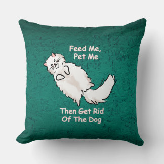 Decorativo Alimentame, acaríciame gato funda de cojín 