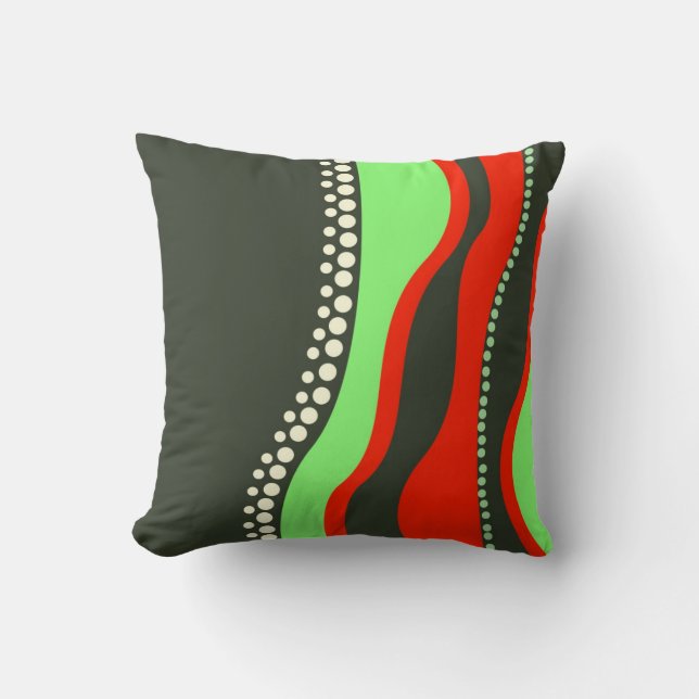 Decorativo Almohadón / Cojín de Ondas Abstractas Modernas (Anverso)