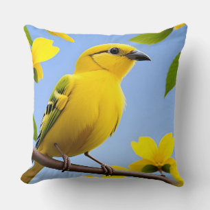Decorativo 🐦 Almohadón Cojín Pájaro Amarillo Decoración del 