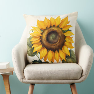 Decorativo Almohadón de Girasol - Gran Cojín Inspirado en la 