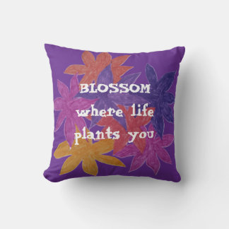 Decorativo Almohadón Floral Púrpura, Cojín de Flores Colorida