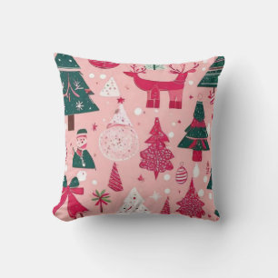 Decorativo Árboles navideños con copos de nieve Cojín decorat