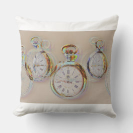 Decorativo ARTE DE GLITCH de relojes antiguos sobre cojín