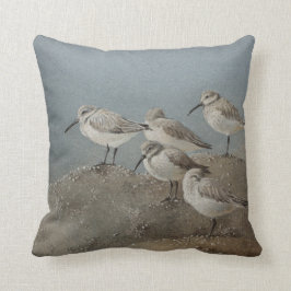Decorativo Aves costeras/Sanderlings que atontan el Cojín