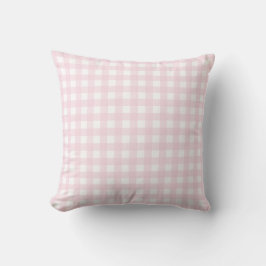 Decorativo Baby Pink and White Medium Gingham. Cojín lumbar