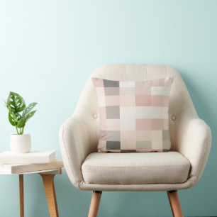Decorativo Bloques de gradiente suave de color rosa a Cojín d