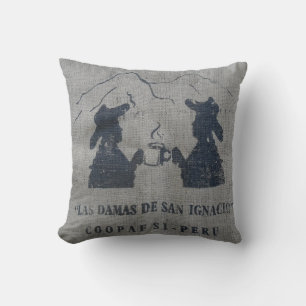 Decorativo BURLAP (MIRA) AMANTE DEL CAFÉ PERÚ Cojín decorativ