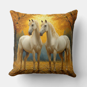 Decorativo Caballos agradecidos Cojín Rústico Acogedor Regalo