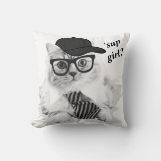 Decorativo ¿chica sup del gato de Guay? Cojín lumbar