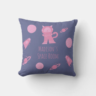 Decorativo Chicas rosados del gato espacial Dormitorio Cojín 