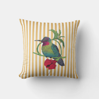 Decorativo Coadjín de cojín de Colibri con rayas doradas