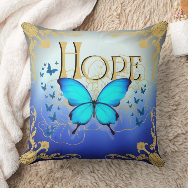 Decorativo Cojín Arsty Blue Butterfly 20"x20" - Esperanza  (Manta)
