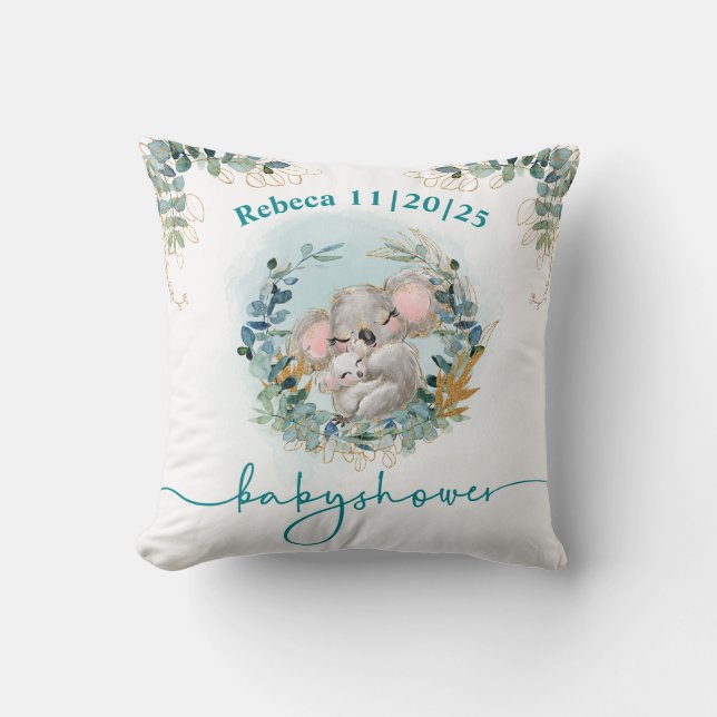 Decorativo Cojín Baby Shower Koala (Anverso)