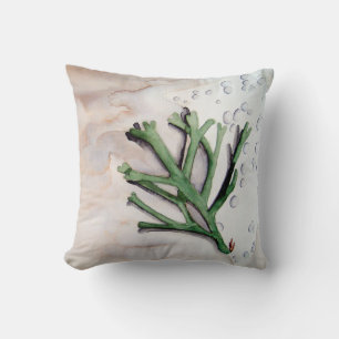 Decorativo Cojín con acuarela de alga