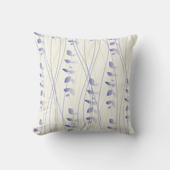 Decorativo Cojín con diseño de hojas difuminadas. (Anverso)
