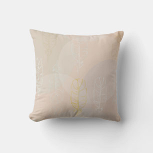 Decorativo Cojín con diseño de plumas y círculos.