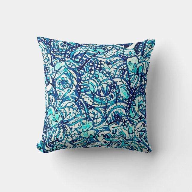 Decorativo Cojín cuadrado astral agua (Anverso)