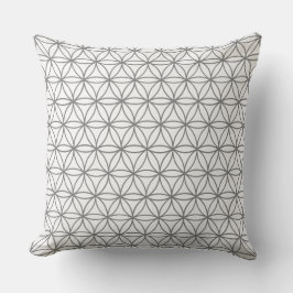 Decorativo Cojín cuadrado, gráfico de flores de Lotus en gris