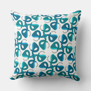 Decorativo Cojín cuadrado Jimette Diseño turquesa y blanco