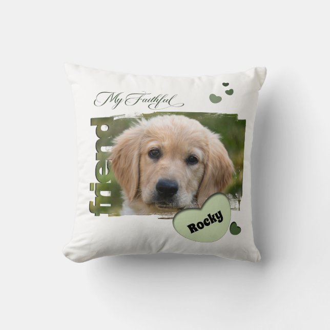 Decorativo Cojín Customizable Pet Photo  "My Faithful Friend" (Anverso)