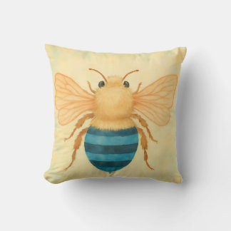 Decorativo cojín de abeja de banda azul