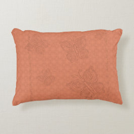 Decorativo Cojín de acento naranja con diseños de mariposas y