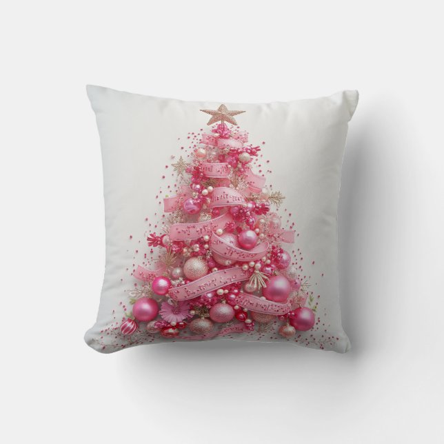 Decorativo Cojín de árbol de cinta rosada (Anverso)