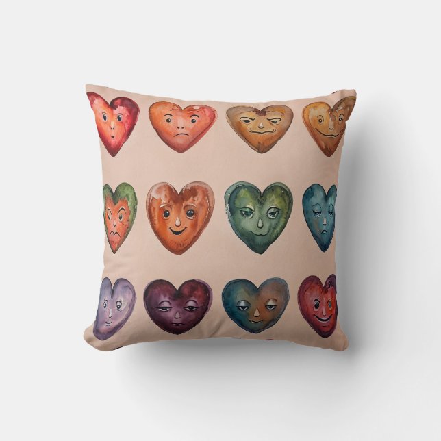 Decorativo cojín de cara de corazón (Anverso)