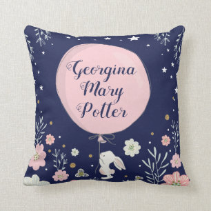 Decorativo Cojín de conejo conejo con flores rosadas y decora