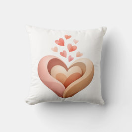 Decorativo Cojín de corazones anidados Coral Melocotón Decora