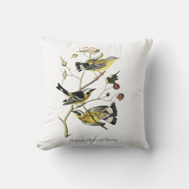 Decorativo Cojín de curruca de Audubon Marigold (Anverso)