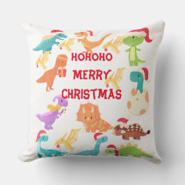 Decorativo Cojín de Dinosaurio Feliz Navidad HoHoHo