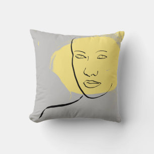 Decorativo Cojín de esbozo de cara
