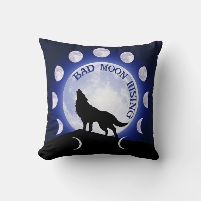 Decorativo Cojín de fase lunar de hombre lobo Luna mala (Anverso)
