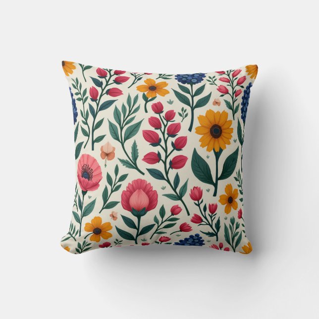 Decorativo cojín de fondo de flores (Anverso)