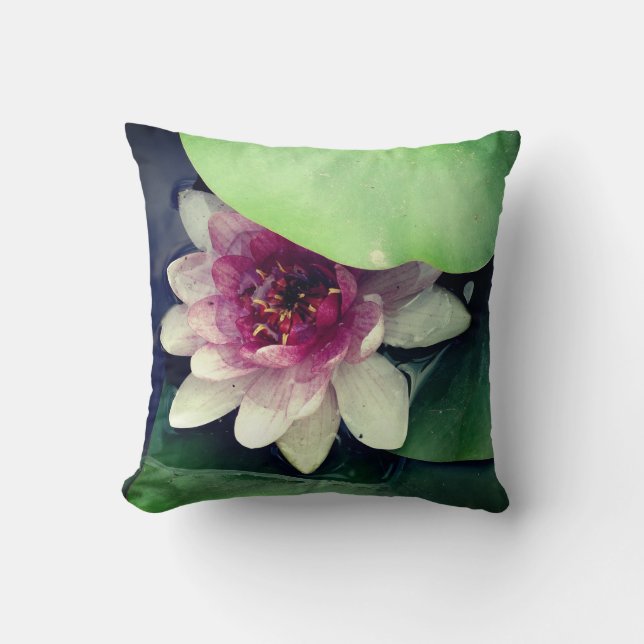 Decorativo Cojín de fotografía de Lotus rosa (Anverso)