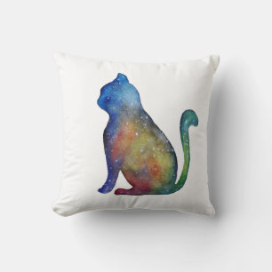 Decorativo Cojín de gato con acuarela