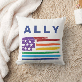 Decorativo Cojín de la bandera del arcoíris artístico Ally