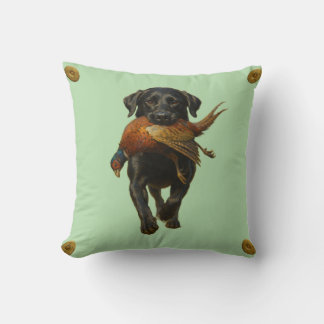 Decorativo Cojín de Labrador Retriever negro y faisán