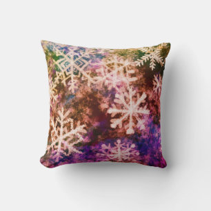 Decorativo Cojín de lanzamiento de copos de nieve coloridos