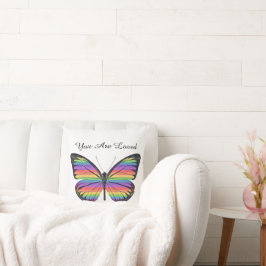 Decorativo Cojín de lanzamiento de mariposa eres amado