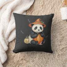 Cojín de lanzamiento de panda de Halloween lindo d