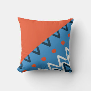 Decorativo Cojín de lanzamiento mezcla azul naranja étnico af