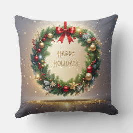 Decorativo Cojín de Navidad Corona Navideña Festiva